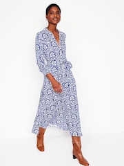 Boden Blue Marcia Jersey Midi Shirt Dress - Image 1 of 7