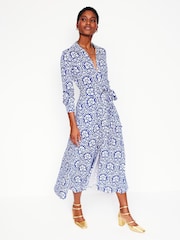 Boden Blue Marcia Jersey Midi Shirt Dress - Image 6 of 7