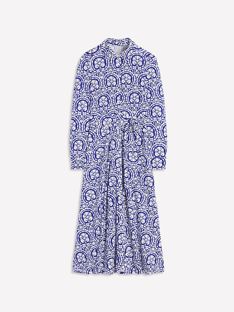 Boden Blue Marcia Jersey Midi Shirt Dress - Image 7 of 7
