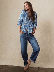Boden Blue Mid Rise 100% Cotton Relaxed Jeans - Image 1 of 7