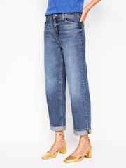 Boden Blue Mid Rise 100% Cotton Relaxed Jeans - Image 5 of 7