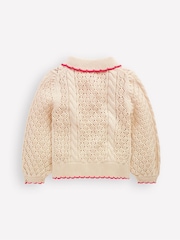 Boden Cream Embroidered 100% Cotton Cardigan - Image 3 of 4