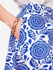 Boden Blue Hattie Poplin 100% Cotton Midi Skirt - Image 2 of 5