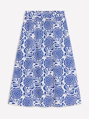 Boden Blue Hattie Poplin 100% Cotton Midi Skirt - Image 5 of 5