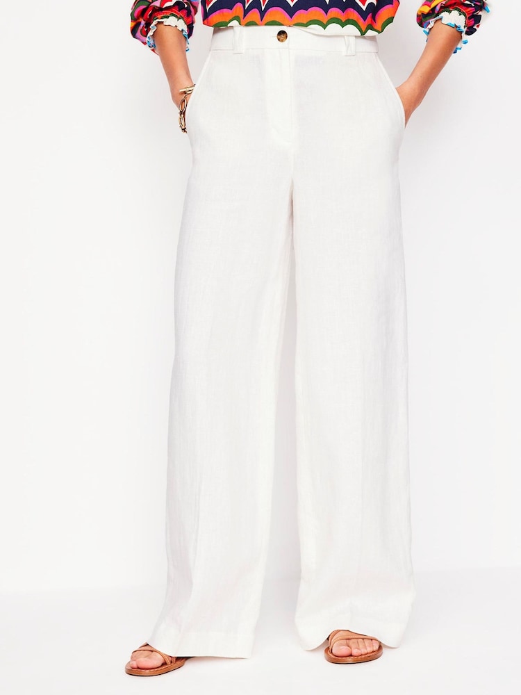 Boden White Westbourne 100% Cotton Trousers - Image 5 of 7