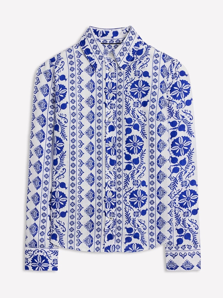 Boden Blue Sienna 100% Linen Shirt - Image 6 of 6