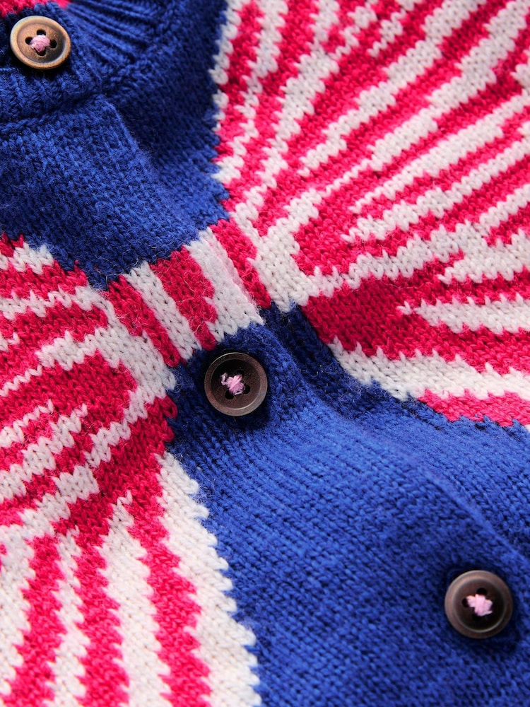 Boden Blue Bow Evelyn Fun Logo Cardigan - Image 3 of 3 Boden Blue Bow Evelyn Fun Logo Cardigan - Image 3 of 3