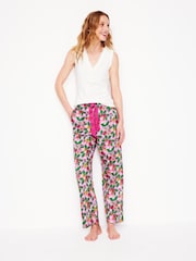 Boden Pink 100% Cotton Sateen Pyjamas Trousers - Image 1 of 2