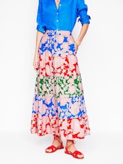 Boden Red Nadia Poplin 100% Cotton Maxi Skirt - Image 1 of 5