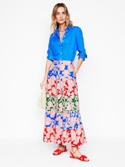 Boden Red Nadia Poplin 100% Cotton Maxi Skirt - Image 2 of 5