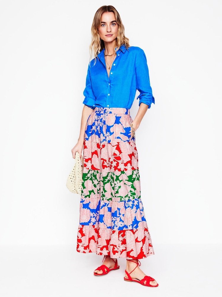 Boden Red Nadia Poplin 100% Cotton Maxi Skirt - Image 2 of 5 Boden Red Nadia Poplin 100% Cotton Maxi Skirt - Image 2 of 5