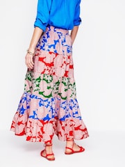 Boden Red Nadia Poplin 100% Cotton Maxi Skirt - Image 3 of 5