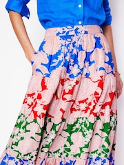 Boden Red Nadia Poplin 100% Cotton Maxi Skirt - Image 4 of 5