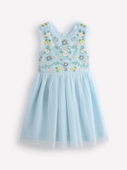 Boden Blue Tulle Cross Back Dress - Image 1 of 5