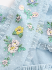 Boden Blue Tulle Cross Back Dress - Image 4 of 5