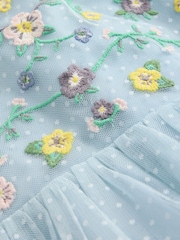 Boden Blue Tulle Cross Back Dress - Image 5 of 5