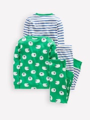 Boden Green Snug Twin Pack 100% Cotton Pyjamas - Image 2 of 3