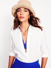 Boden Natural Crochet Bucket Hat - Image 1 of 3
