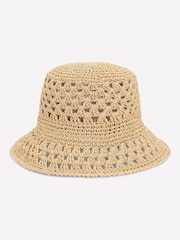Boden Natural Crochet Bucket Hat - Image 2 of 3