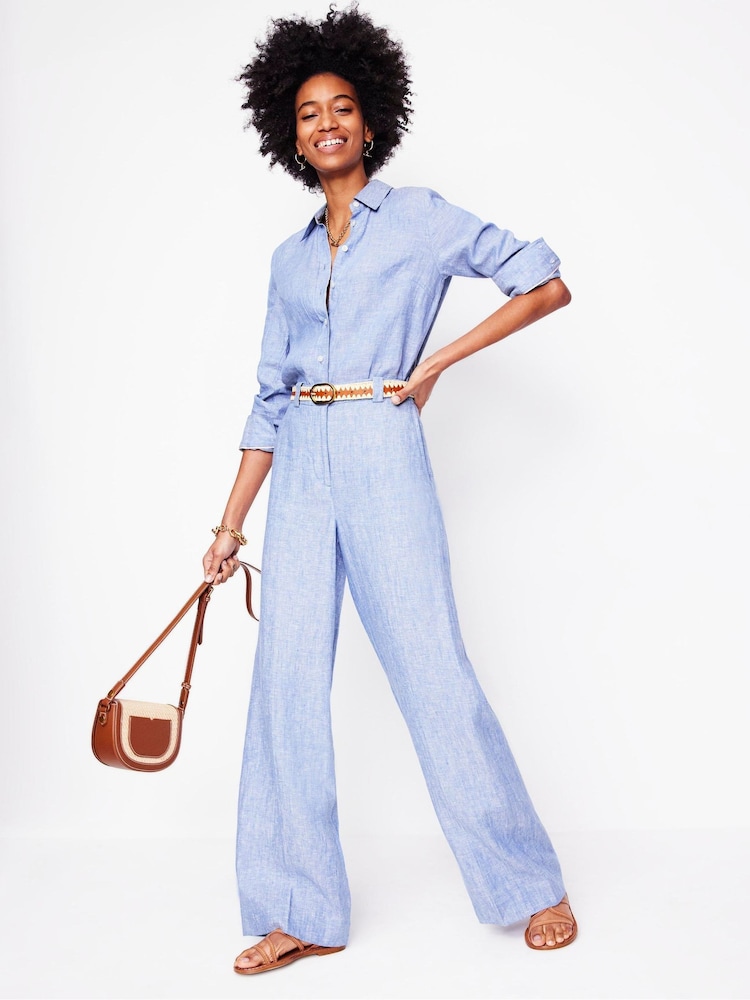 Boden Blue Westbourne 100% Cotton Trousers - Image 1 of 6