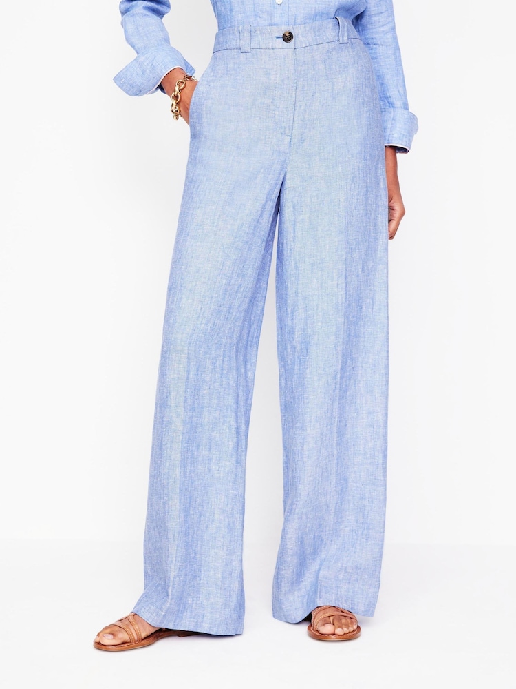 Boden Blue Westbourne 100% Cotton Trousers - Image 2 of 6