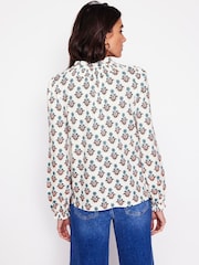 Boden Cream Fay Smocked Jersey Shirt - Image 2 of 5