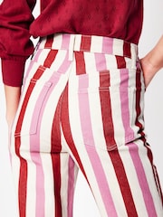 Boden Red High Rise Stripe Jeans - Image 5 of 6