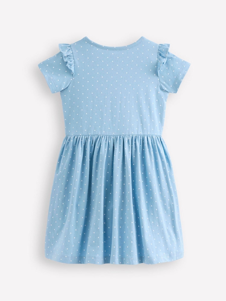 Boden Blue Betty Jersey Appliqué 100% Cotton Dress - Image 2 of 3