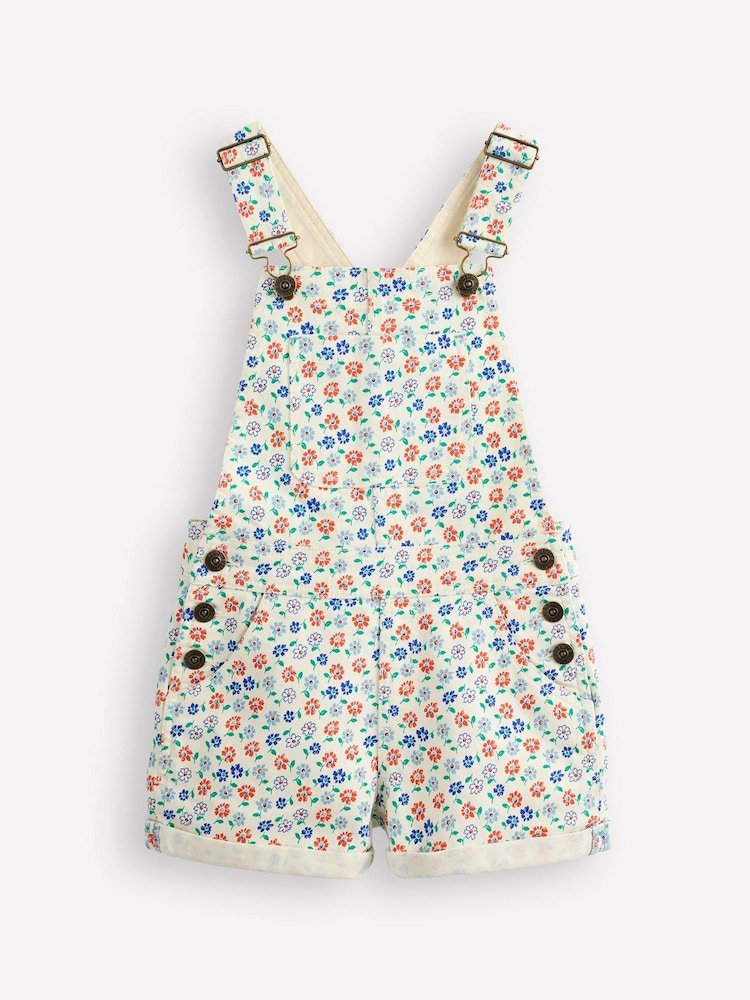 Boden Cream Heart Pocket Short Dungarees - Image 1 of 5