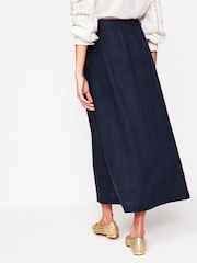 Boden Blue Thomasina 100% Linen Midi Skirt - Image 3 of 5