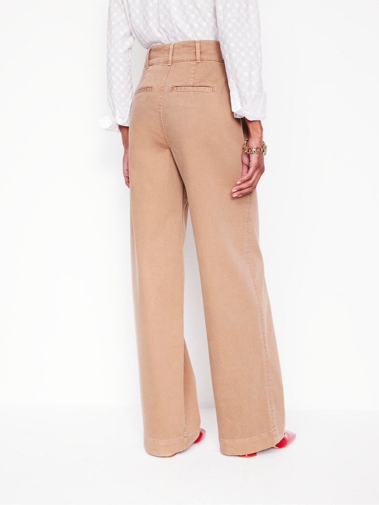 Boden Brown Wide Leg Cargo Trousers - Image 5 of 7