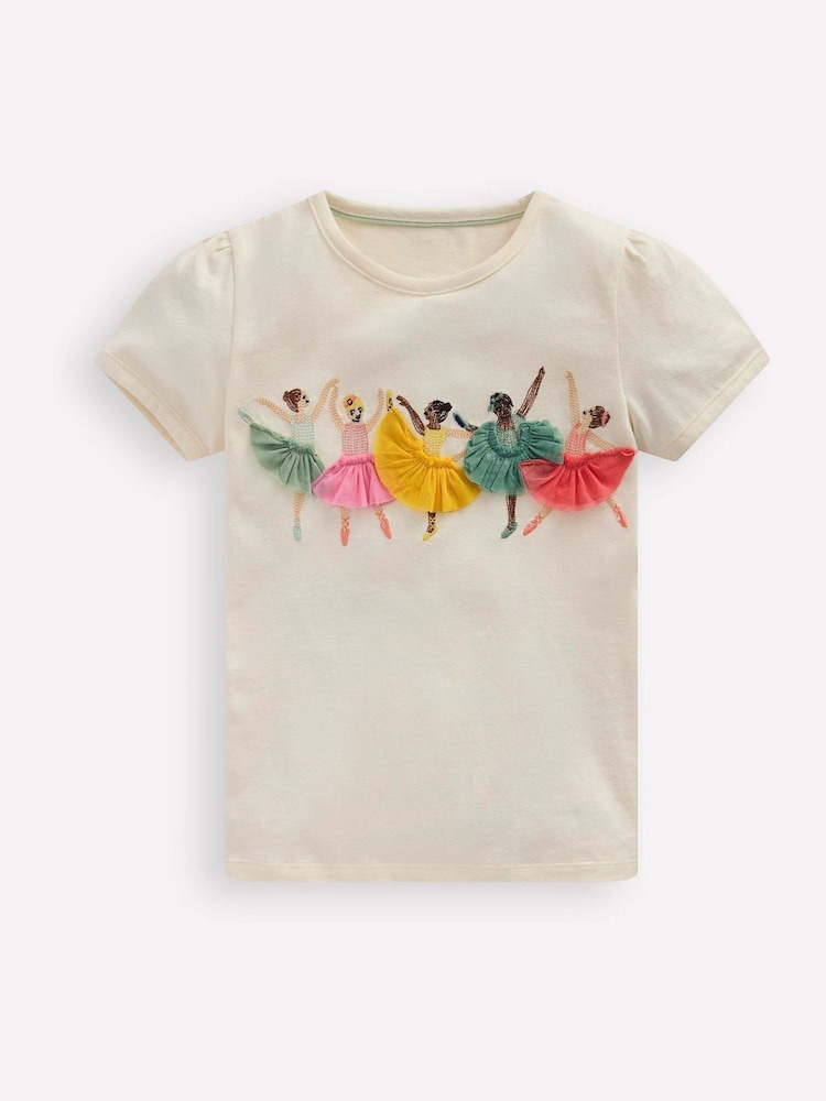 Boden Cream Puff Sleeve Superstitch 100% Cotton Top - Image 1 of 3