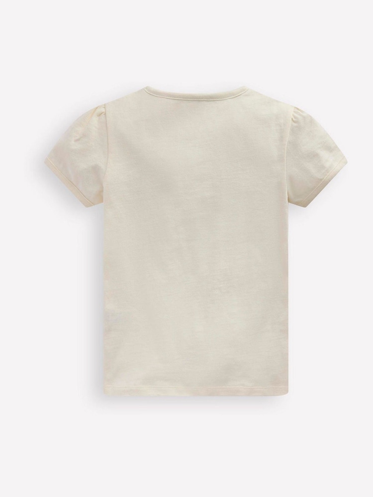 Boden Cream Puff Sleeve Superstitch 100% Cotton Top - Image 2 of 3