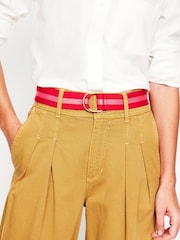 Boden Red Webbing 100% Cotton D-Ring Belt - Image 3 of 3