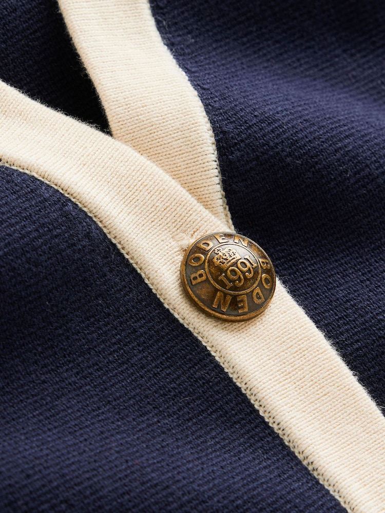 Boden Blue Holly Knitted 100% Cotton Waistcoat - Image 6 of 6