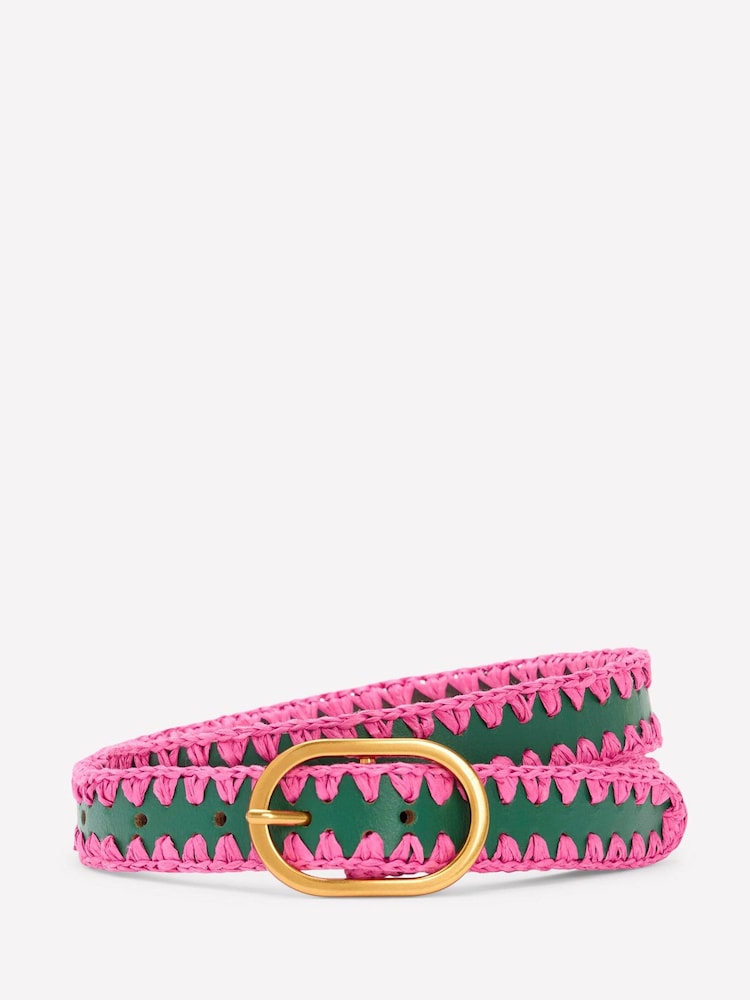 Boden Green Whipstitch Classic Belt - Image 1 of 3 Boden Green Whipstitch Classic Belt - Image 1 of 3