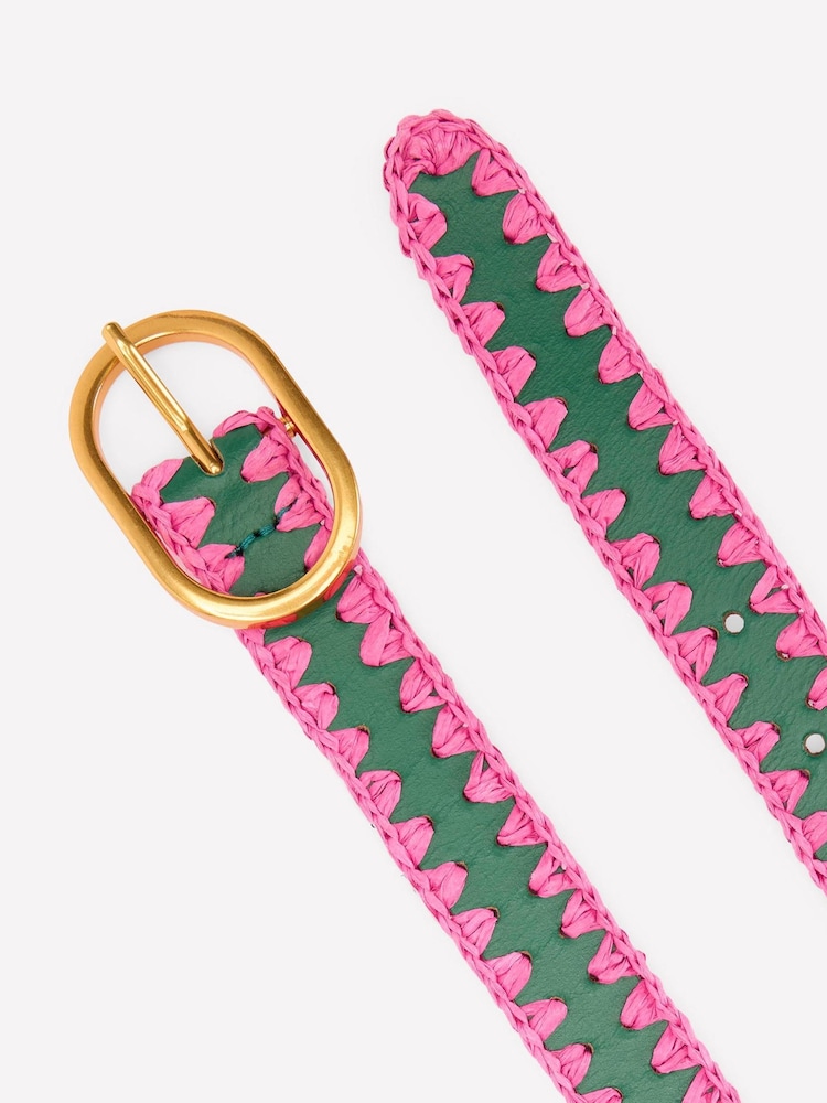 Boden Green Whipstitch Classic Belt - Image 2 of 3 Boden Green Whipstitch Classic Belt - Image 2 of 3