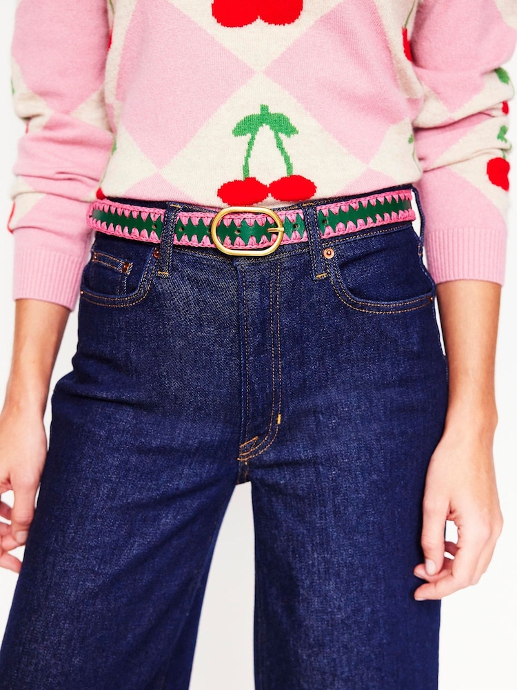 Boden Green Whipstitch Classic Belt - Image 3 of 3