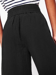 Boden Black Cropped Double Cloth 100% Cotton Trousers - Image 4 of 6