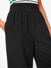 Boden Black Cropped Double Cloth 100% Cotton Trousers - Image 5 of 6
