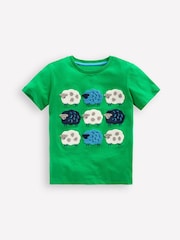 Boden Green Bouclé 100% Cotton T-Shirt - Image 1 of 4