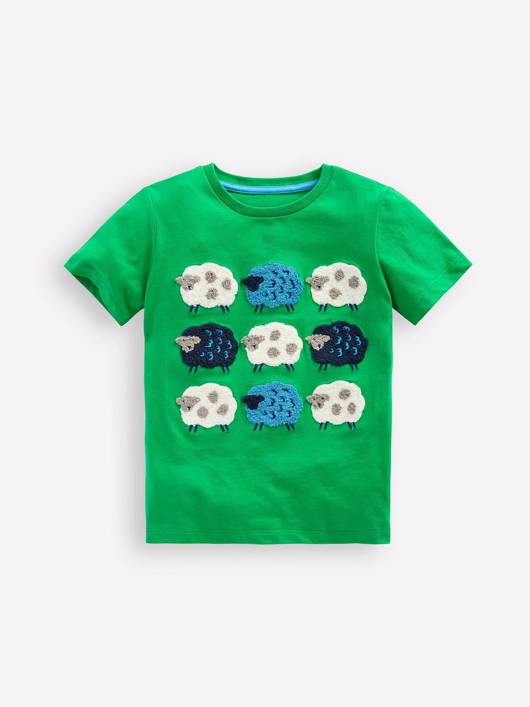 Boden Green Bouclé 100% Cotton T-Shirt - Image 1 of 4 Boden Green Bouclé 100% Cotton T-Shirt - Image 1 of 4