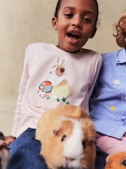 Boden 100% Cotton Puff Sleeve Applique T-Shirt - صورة 1 من 4