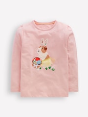Boden 100% Cotton Puff Sleeve Applique T-Shirt - صورة 2 من 4