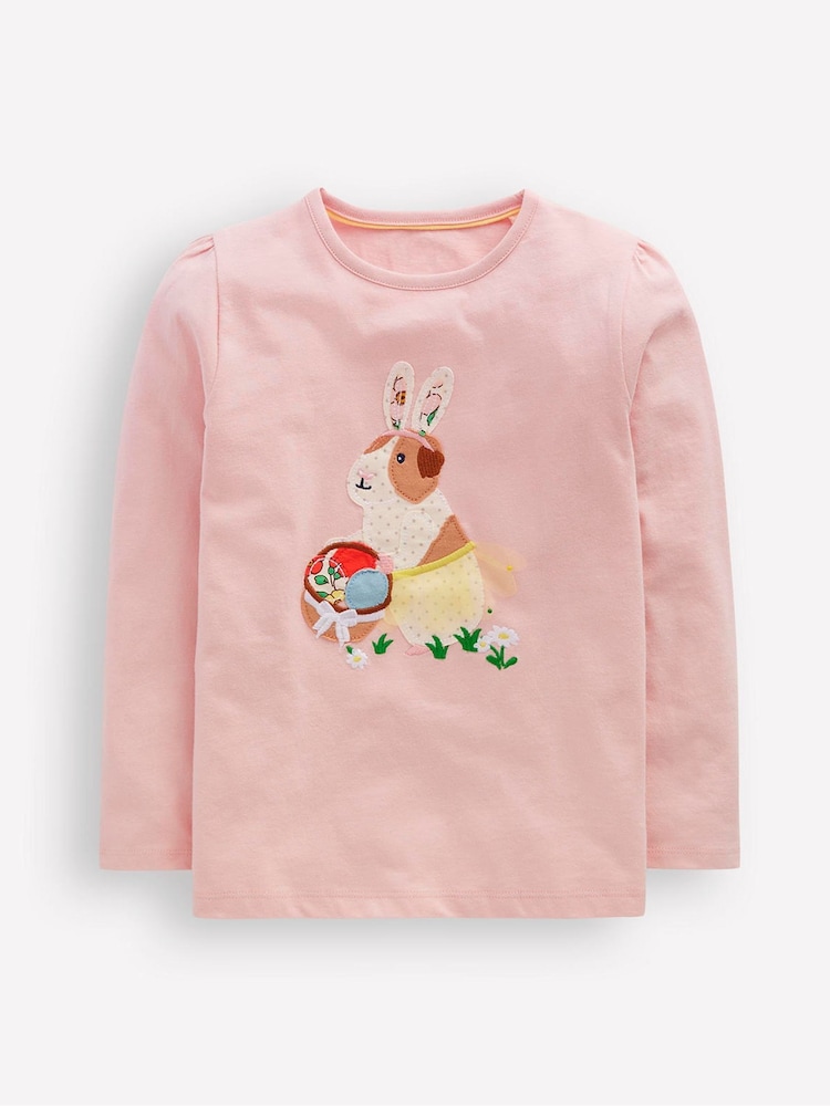 Boden 100% Cotton Puff Sleeve Applique T-Shirt - صورة 2 من 4