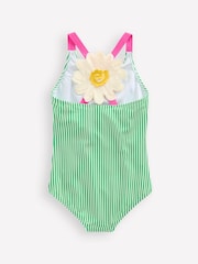 Boden Green Flower Brodie Appliqué Back Swimsuit - Image 1 of 3