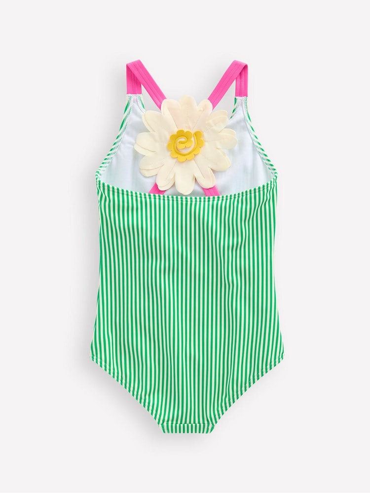 Boden Green Flower Brodie Appliqué Back Swimsuit - Image 1 of 3