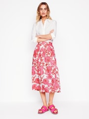 Boden Pink Verity 100% Linen Midi Skirt - Image 1 of 6