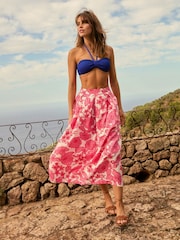 Boden Pink Verity 100% Linen Midi Skirt - Image 2 of 6
