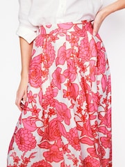 Boden Pink Verity 100% Linen Midi Skirt - Image 3 of 6